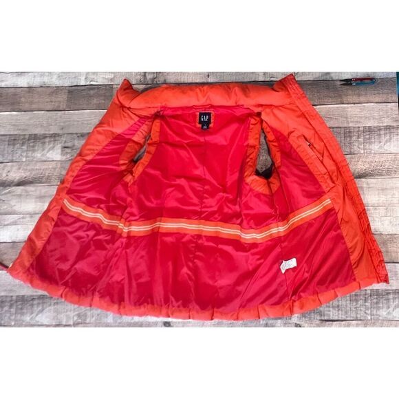 Gap Vintage Down Puffer Zipper Winter Washable Vest Orange Spice MEDIUM Outdoor - Picture 10 of 14